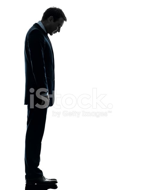 Sad Business Man Looking Down Silhouette Stock Photo Royalty Free