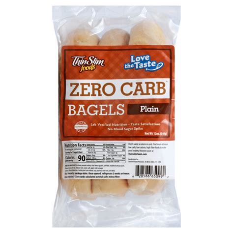 Wraps, bagels, pittas & thins. Thin Slim Foods Plain Zero Carb Bagels - Shop Bread at H-E-B