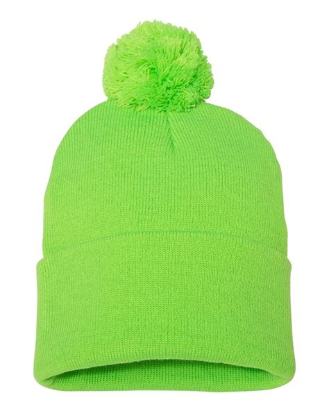 Pom Pom Knit Winter Beanie Re0174 Neon Green Co187nieeye Beanie