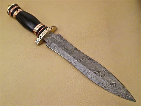 Amazing Damascus Bowie Knife Custom Handmade Damascus Steel Knife