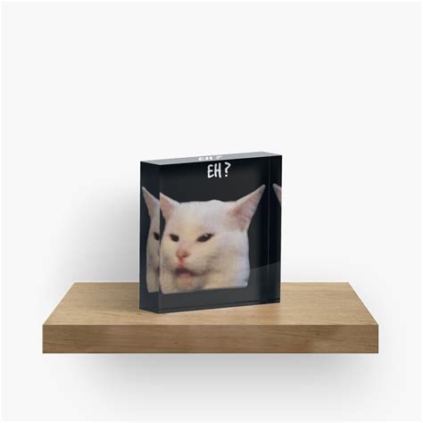 Smudge The Cat Table Cat Funny Memes Acrylic Block By Misoukill