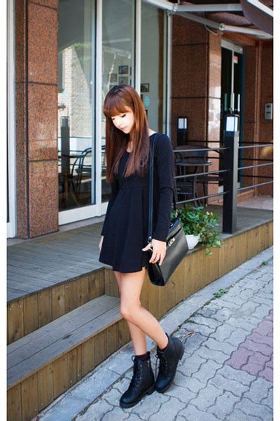 Black Dresses Black Boots Black By Songahri Chictopia