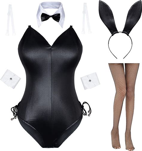 Buy Aimina Womens Bunny Girl Senpai Cosplay Anime Role Costume One Piece Bodysuit Stockings Set