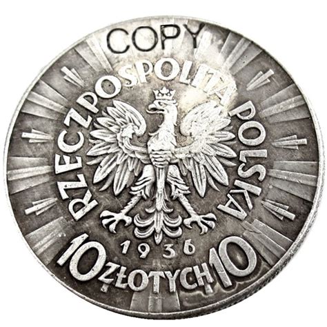 Coin Silver Pilsudski Poland 1936 10 Zlotych Coin Coin Silver Poland