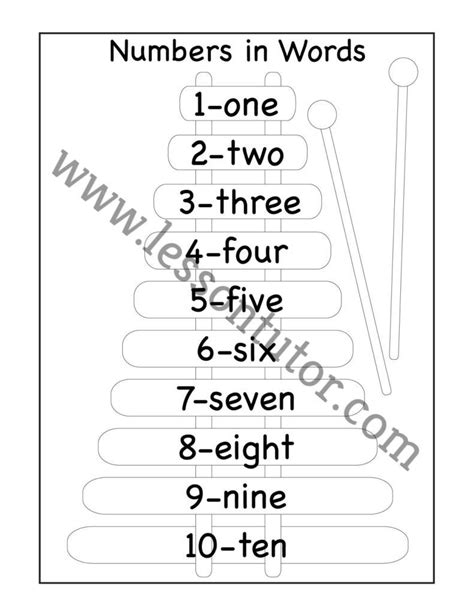 Number Chart 1 10 Worksheet Preschool 3 Lesson Tutor