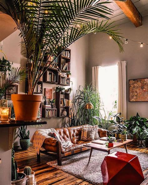 Bohemian Living Room With Rug