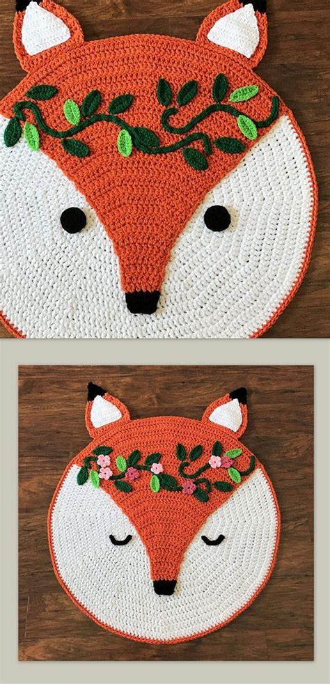 Crochet Woodland Fox Rug Pattern By Deborah Oleary Patterns Crochet