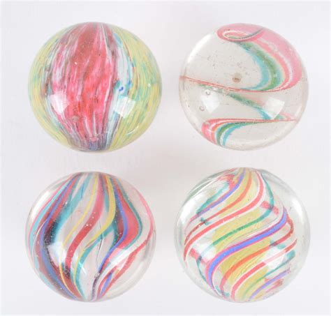 Lot Detail Lot Of 4 Handmade Marbles