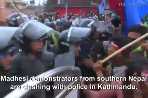 demonstrators police clash over new constitution in nepal the straits times