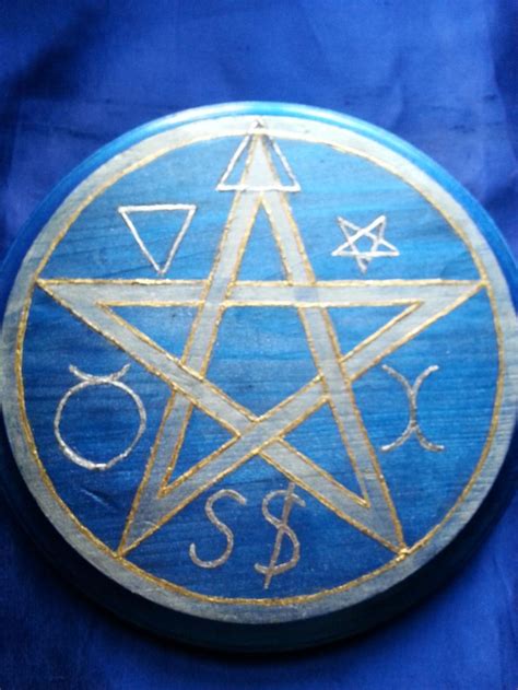 OOAK Gold Silver Leaf ALTAR PENTACLE Wicca Wiccan Pagan Witch