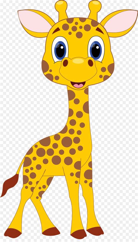 A Cartoon Giraffe With Big Eyes And Brown Spots