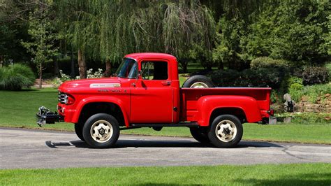 1958 Dodge Power Wagon W100 Pickup Truck Red Wallpapers Hd