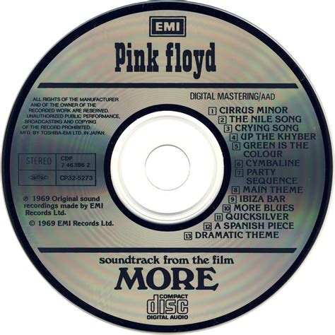 Pink Floyd Ilustrado More Soundtrack From The Film Cd Japón