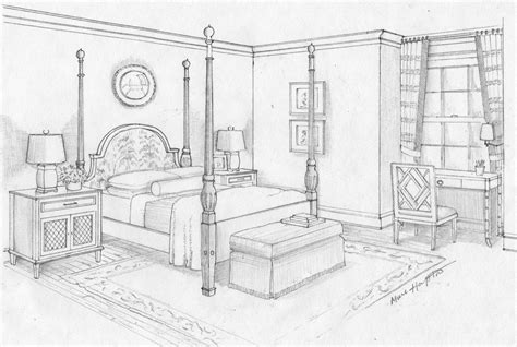 Bedroom Dream House Drawing Bedroom Drawing Interior Design Sketches