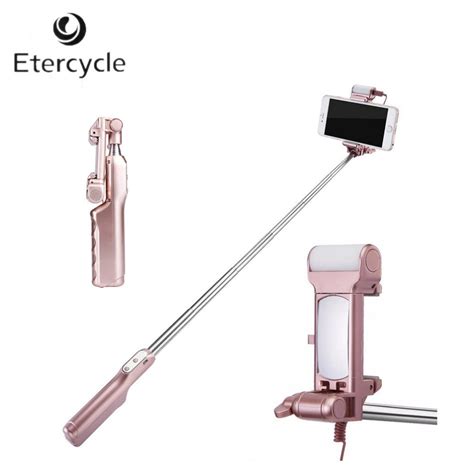 Universal Bluetooth Led 360 Rotatable Light Filling Flash Fill Light Selfie Stick With Rear