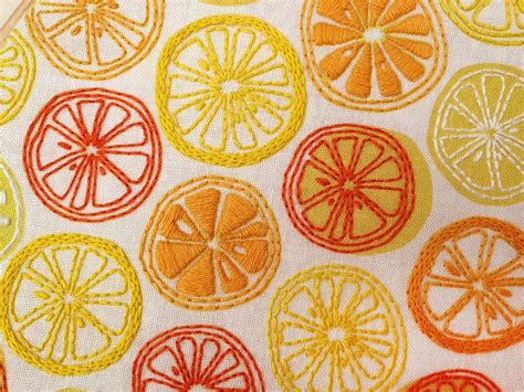 Oranges And Lemons Embroidery Fabric Pattern Pack Ohsewbootiful
