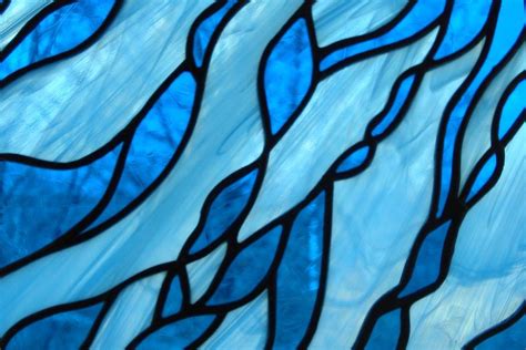 Abstract Blue Water Stained Glass Panel Glass Art By Elizabeth Hamilton Smith Pixels