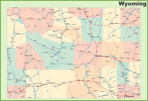 Maps Wyoming State Map Printable Printable Maps