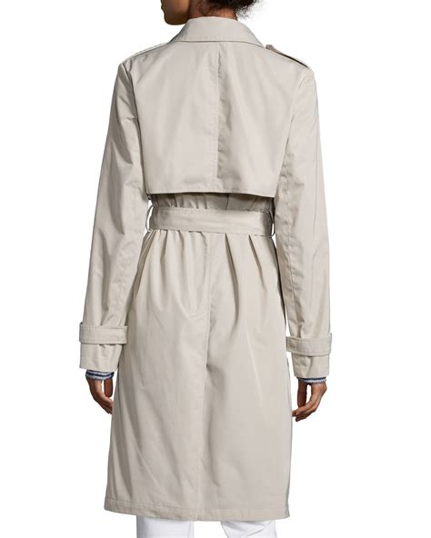 Theory Oaklane Tech Twill Coat In Natural Lyst