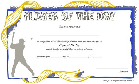 11 Player Of The Day Certificate Template Certificate Templates