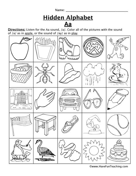 A colorable image with the first letter of the childs name. Letter Sounds Worksheets • Have Fun Teaching