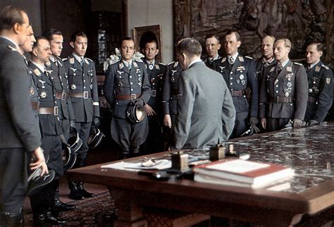Luftwaffe Aces Meet Hitler After An Awards Ceremony At The Berghof