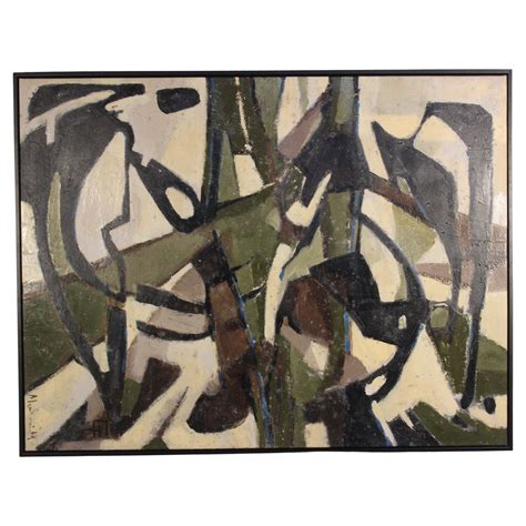 Large Abstract Oil Painting 1960s At 1stdibs