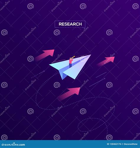 Business Research Modern Isometric Vector Web Banner Stock Vector