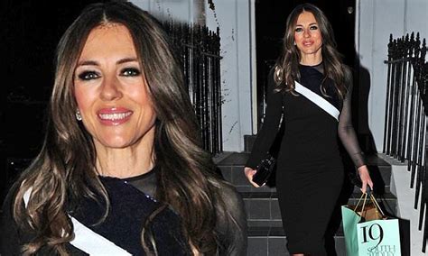Elizabeth Hurley 53 Looks Typically Glamorous In A Chic Black Dress