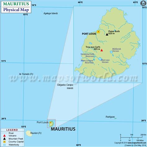 Physical Map Of Mauritius