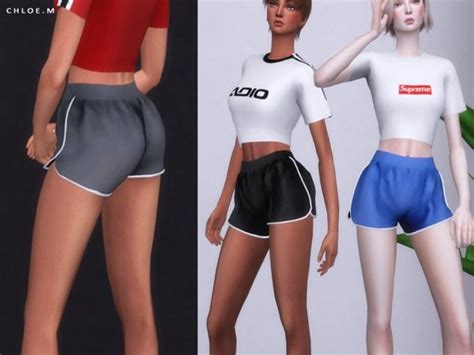 Chloem Sports Shorts For The Sims 4 Sims 4 Clothing Sims 4 The Sims