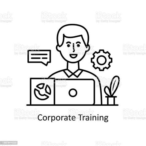 Corporate Training Vektor Gliederung Icon Design Illustration