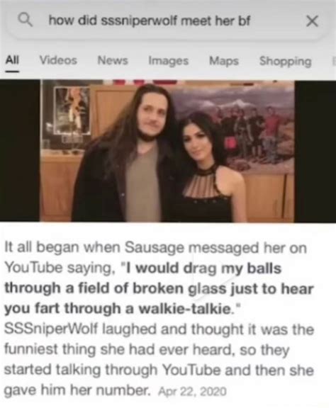 Q How Did Sssniperwolf Meet Her Bf It All Began V Sausage Messaged Her