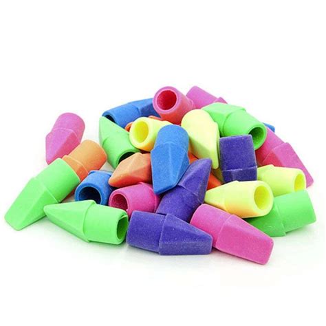 Pencil Top Eraser Caps Arrowhead Assorted Colors In Bulk Pack Of 150 In