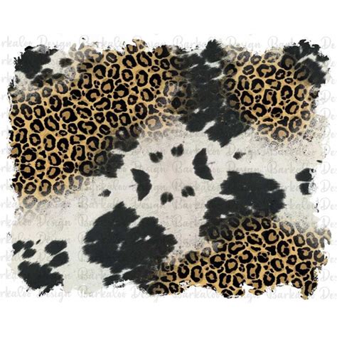 Cowhide Leopard Background Png Sublimation Design Western B Inspire