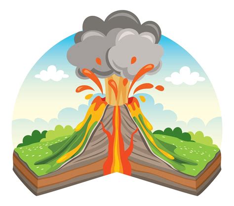 Erupción Volcánica Y Dibujo De Lava 2391221 Vector En Vecteezy