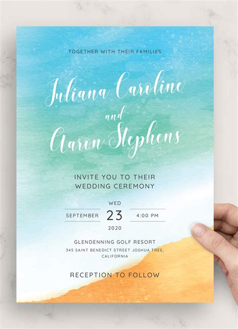Free Printable Beach Wedding Invitations Templates