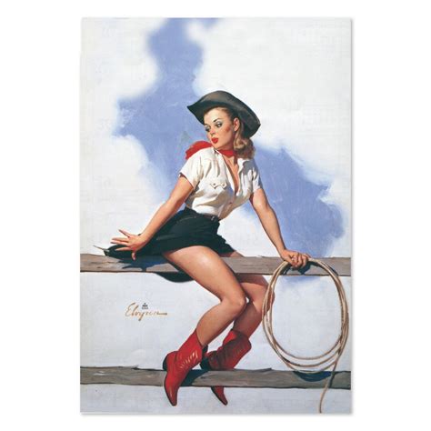 Hi Ho Silver Vintage Style Elvgren Pinup Girl Poster Cowboy Etsy
