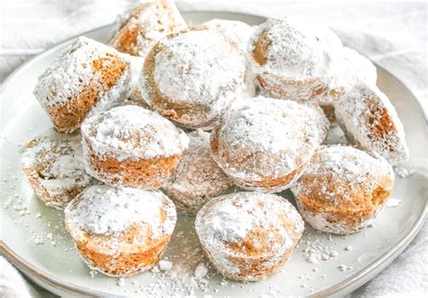 Powdered Sugar Donut Holes Baked Oat Flour Braes Bites