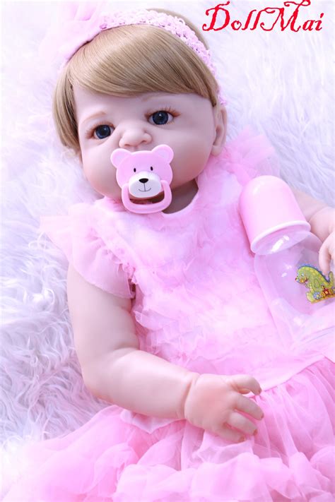 Full Silicone Body Reborn Baby Girl Doll Toy 55cm Cute Princess Newborn