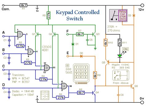 Wiegand connection with double maglock, indoor keypad/reader, exit button, door bell. 4 Digit Keypad Switch Circuit Diagram - The Circuit