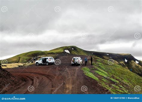4wd Car Travel Off Road In Landmannalaugar Iceland Editorial Image