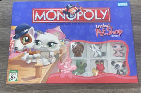 Littlest Pet Shop Monopoly Board Game 2007 Euc W 6 Full Size Pets