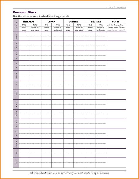 Blood Glucose Chart Printable Template Business Psd Excel Word Pdf