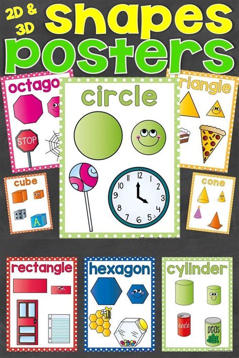 Shapes Posters 2d Shapes And 3d Shapes Shape Posters Teaching Shapes