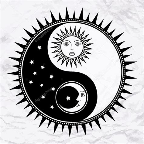Yin Yang Symbol With Moon And Sun Stock Vector Image By ©tukkki 88954558