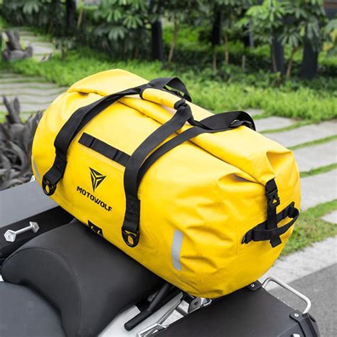 Large Capacity Yellow Motorcycle Travel Bag Waterproof Rear Back Seat