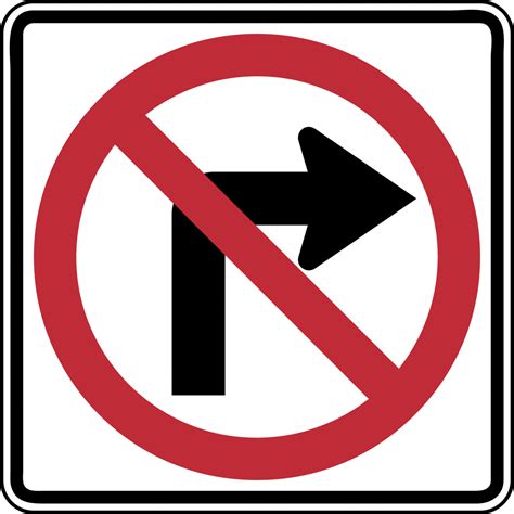 No Right Turn Color Clipart Etc