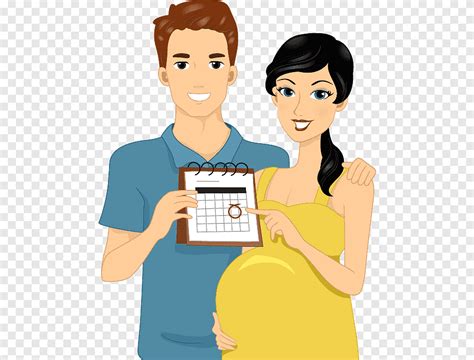 Pregnancy Couple Cartoon Pregnant Woman Loving Couple Pattern Love