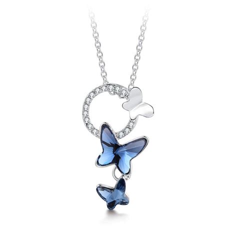 Butterfly Crystal Necklace With Swarovski Crystals 24 Style